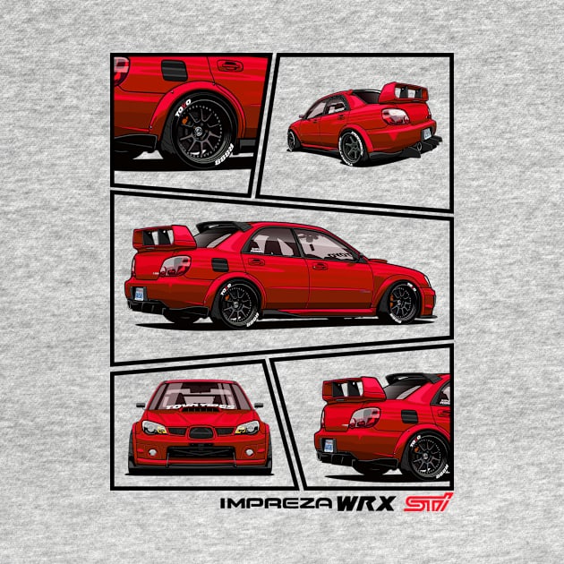 Impreza WRX STI Hawkeye Red, JDM Car by T-JD